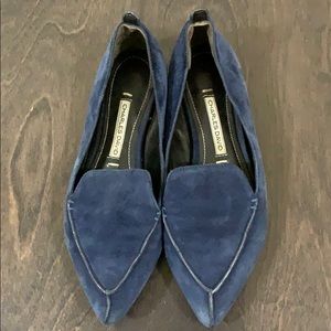 Blue suede Charles david flat